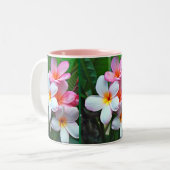 Tropische bloemen tweekleurige koffiemok (Voorkant links)