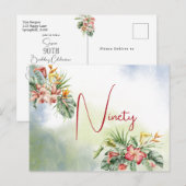 Tropische bloemen uitnodiging 90e verjaardag (Voorkant / Achterkant)
