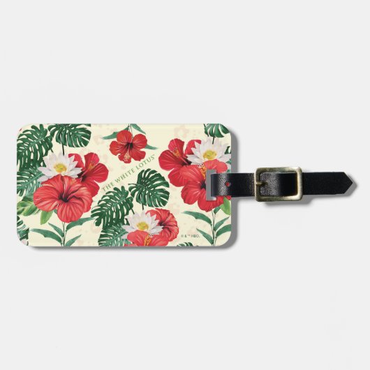Tropische bloemen van de witte lotus bagagelabel