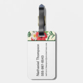 Tropische bloemen van de witte lotus bagagelabel (Achterkant verticaal)