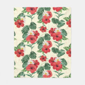 Tropische bloemen van de witte lotus fleece deken (Voorkant)