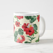 Tropische bloemen van de witte lotus grote koffiekop (Voorkant rechts)