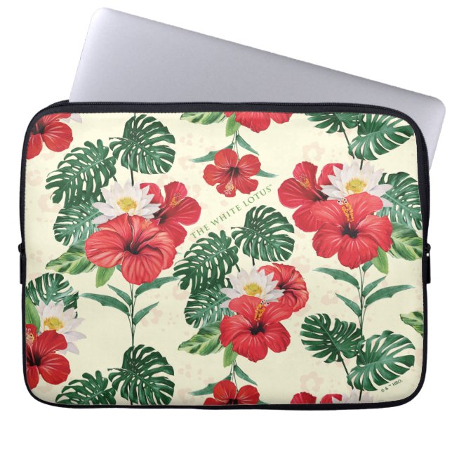 Tropische bloemen van de witte lotus laptop sleeve (Voorkant)