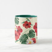 Tropische bloemen van de witte lotus mok (Midden)