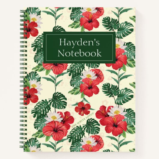 Tropische bloemen van de witte lotus notitieboek (Voorkant)