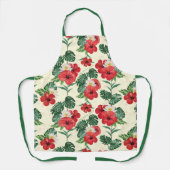 Tropische bloemen van de witte lotus schort (Voorkant)