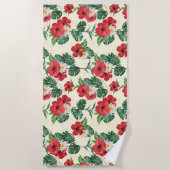 Tropische bloemen van de witte lotus strandlaken (Voorkant)