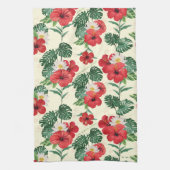 Tropische bloemen van de witte lotus theedoek (Verticaal)