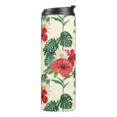 Tropische bloemen van de witte lotus thermosbeker (Gedraaid links)