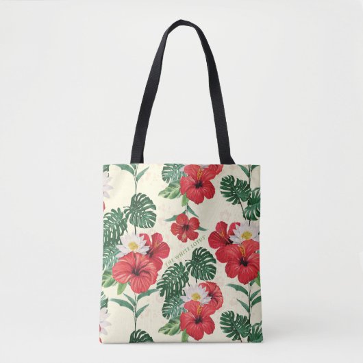 Tropische bloemen van de witte lotus tote bag (Voorkant)