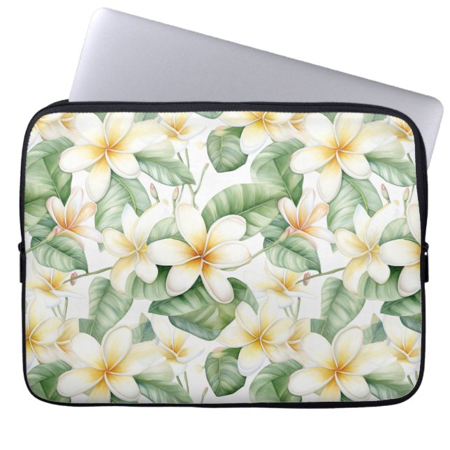 Tropische bloemen van Frangipani Laptop Sleeve (Voorkant)