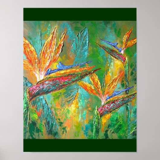 Tropische bloemen van het paradijsschilderen poster (Voorkant)