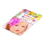 Tropische Bloemen Verjaardagsfoto Bewaar de datum Magneet (Linkerzijde)