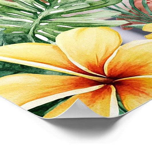 Tropische bloemen Viering van het leven Begrafenis Poster (Hoek)