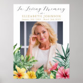 Tropische bloemen Viering van het leven Begrafenis Poster (Voorkant)