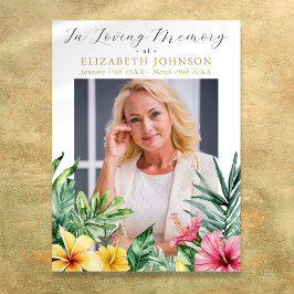 Tropische bloemen Viering van het leven Begrafenis Poster