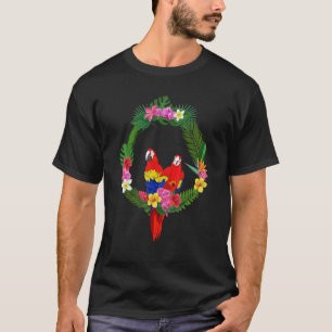 Tropische Bloemen Vogel  Dier Bloemrijk Ara Papega T-shirt