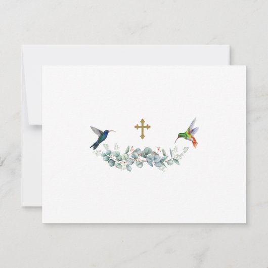 Tropische Bloemen Vogel Foto Jongen Doop Bedankkaart (Achterkant)