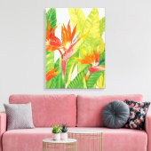 Tropische bloemen | Vogel van het Paradijs Canvas Afdruk (Insitu (Woonkamer))