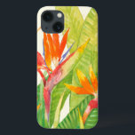 Tropische bloemen| Vogel van het Paradijs iPhone 13 Hoesje<br><div class="desc">Waterverf Tropische Bloemen 2 Kunstenaar: Tim OToole</div>