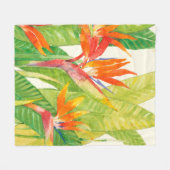 Tropische bloemen | Vogel van het Paradijs Fleece Deken (Voorkant (Horizontaal))