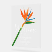 Tropische Bloemen Vogel van het Paradijs Huwelijk Acryl Bord (Hoek)