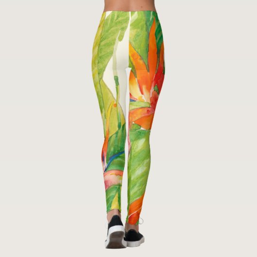 Tropische bloemen | Vogel van het Paradijs Leggings (Achterkant)
