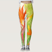Tropische bloemen | Vogel van het Paradijs Leggings (Voorkant)