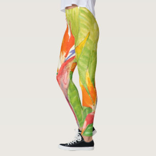 Tropische bloemen   Vogel van het Paradijs Leggings