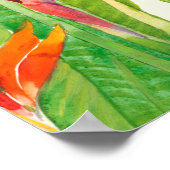 Tropische bloemen | Vogel van het Paradijs Poster (Hoek)