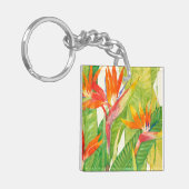 Tropische bloemen | Vogel van het Paradijs Sleutelhanger (Voorkant Links)
