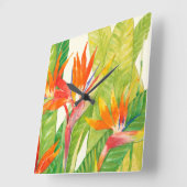 Tropische bloemen | Vogel van het Paradijs Vierkante Klok (Hoek)