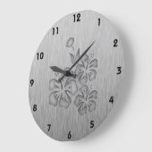 Tropische bloemen voor geborsteld metaal grote klok (Hoek)