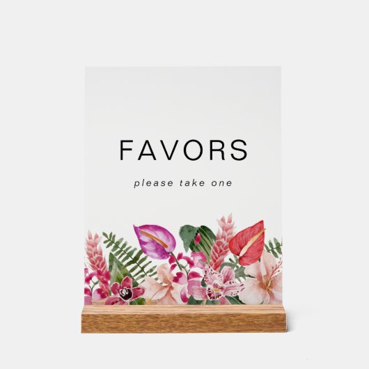 Tropische Bloemen Voordelen Acryl Teken Acryl Bord (Voorkant)