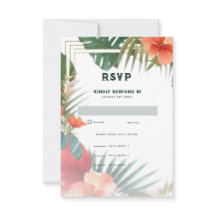 Tropische Bloemen Waterverf Bestemming Trouwen 