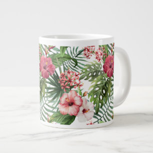 Tropische bloemen Waterverf Modern Fine Floral Grote Koffiekop