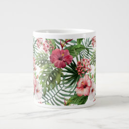 Tropische bloemen Waterverf Modern Fine Floral Grote Koffiekop
