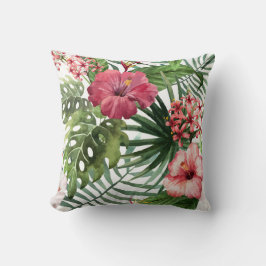 Tropische bloemen Waterverf Modern Fine Floral Kussen