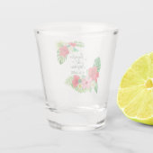 Tropische bloemen Waterverf vertrekt bruiloft Shot Glas (Achterkant)