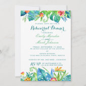 Tropische Bloemen Wedding Repetitie Uitnodiging (Voorkant)