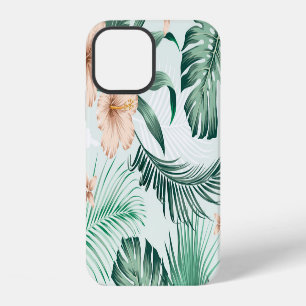 Tropische bloemen, weelderig bladpatroon. iPhone 12 hoesje