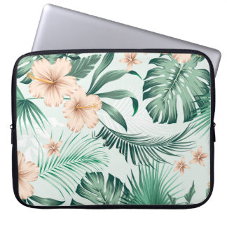 Tropische bloemen, weelderig loof patroon. laptop sleeve