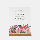 Tropische Bloemen Welkom Acryl Teken Acryl Bord (Voorkant)