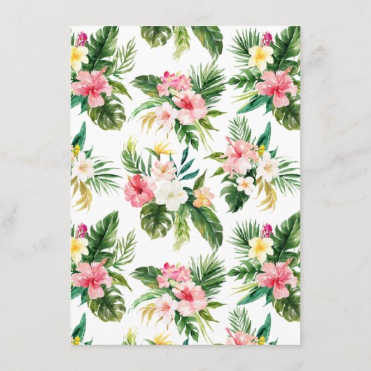 Tropische bloemen wensen de Kaart van de Pas getro (Achterkant)