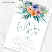 Tropische Bloemen Wij doen QR Code Trouwen Kaart