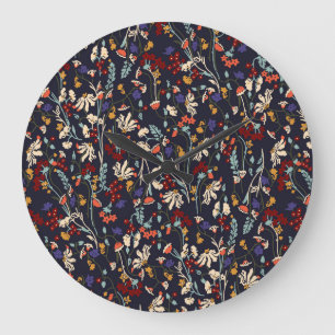 Tropische bloemen: Willekeurige botanische Vintage Grote Klok