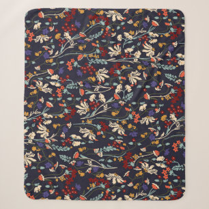 Tropische bloemen: Willekeurige botanische Vintage Sherpa Deken