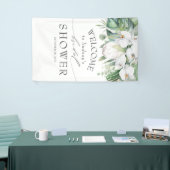 Tropische Bloemen Witte Koning Protea Vrijgezellen Spandoek (Beurs)