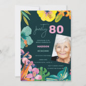 Tropische Bloemen Zomer Grootmoeder Verjaardagsfee Kaart (Voorkant)