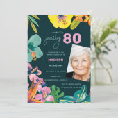 Tropische Bloemen Zomer Grootmoeder Verjaardagsfee Kaart (Staand voorkant)